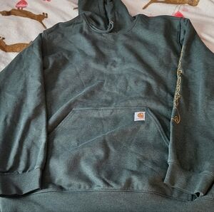 Carhartt Forest Green Hoodie with Logo Mens 2XL